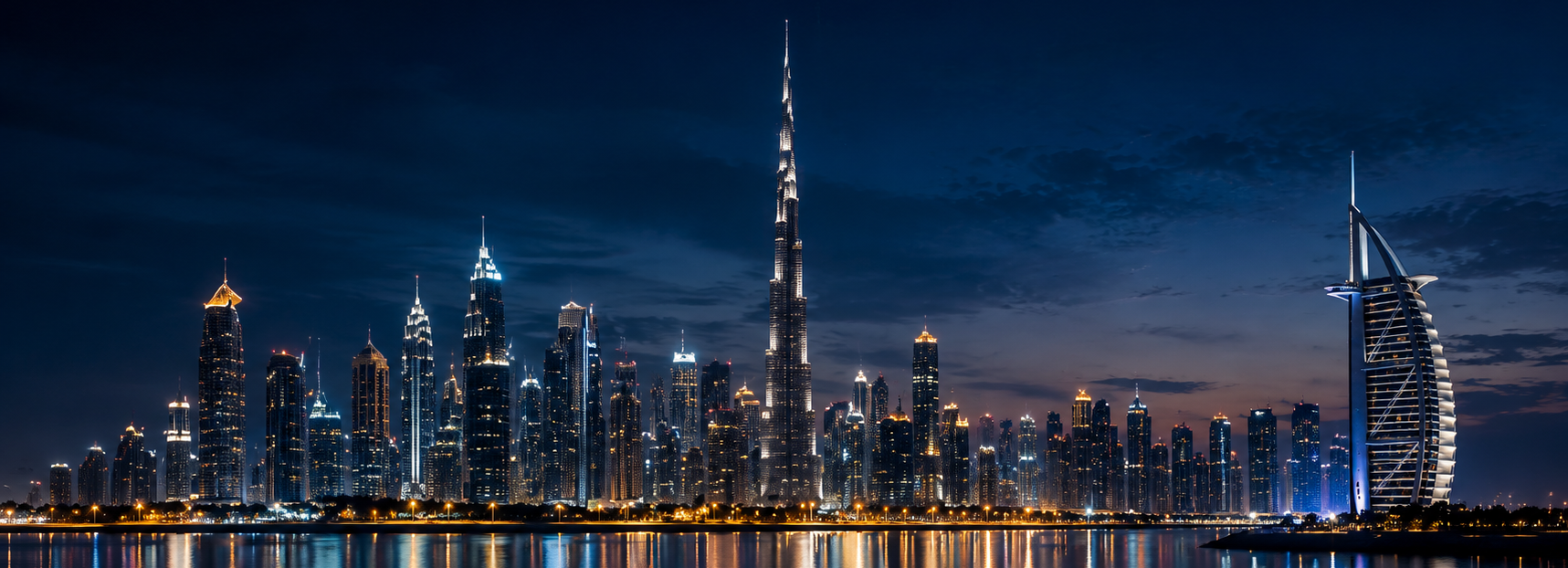 Dubai skyline at night